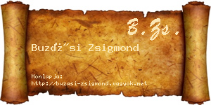 Buzási Zsigmond névjegykártya